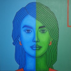 Blau und Grün 8, 2022, Öl auf Leinwand, 50x50 cm