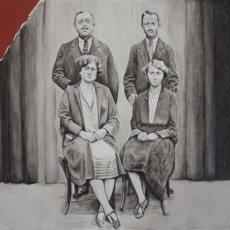 Ausstellungspreis -  - Vier Mitglieder der Familie Schmidt (1930) 2014, Acryl auf Leinwand, 50x70 cm