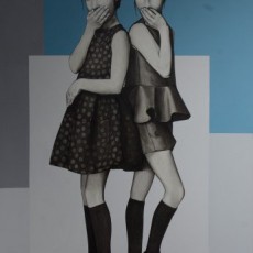 Verkauft - Zwillinge, 2021, Acryl auf leinwand, 140x100 cm