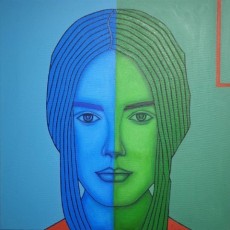 Blau und Grün 7, 2022, Öl auf Leinwand, 50x50 cm