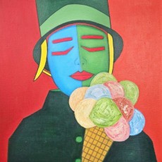 Ice-Cream Green, 2023, Oil on canvas, 50x50 cm