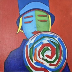 Lolipop Blue, 2023, Oil on canvas, 50x50 cm