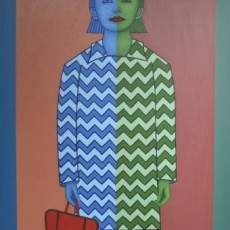 Kırmızı Çantalı Kız, 2020, tuval üzerine yağlıboya, 140x100 cm