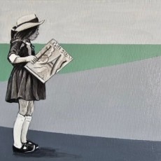Satıldı - Kız Çocuk, 2023, Tuval üzerine akrilik, 20x25 cm