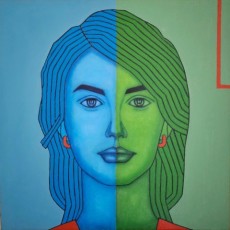 Mavi Yeşil, 2022, Tuval üzerine yağlı boya, 50x50 cm