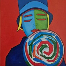Lolipop, 2022, Tuval üzerine yağlı boya, 50x50 cm