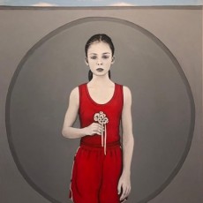 Kırmızı Ülkede, 2023, Tuval üzerine akrilik, 110x80 cm